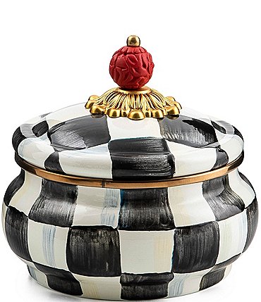 Image of MacKenzie-Childs Courtly Check® Enamel Squashed Pot Canister
