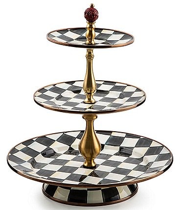 Image of MacKenzie-Childs Courtly Check Three Tier Sweet Stand