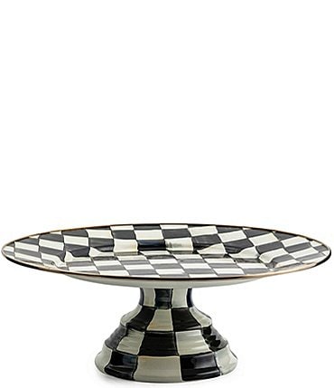 Image of MacKenzie-Childs Check Enamel Pedestal Platter