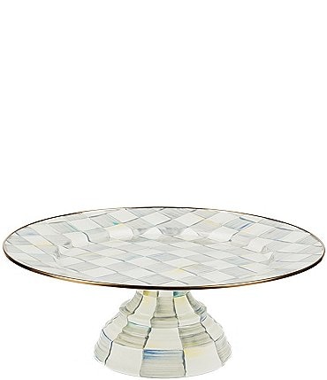 Image of MacKenzie-Childs Check Enamel Pedestal Platter
