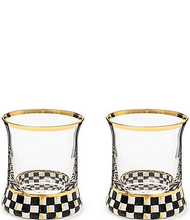 Image of MacKenzie-Childs Check Tumbler Glass, Set of 2
