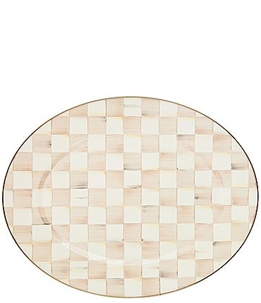 Image of MacKenzie-Childs Mocha Check Oval Platter