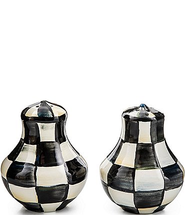 Image of MacKenzie-Childs Check Enamel Salt & Pepper Shaker Set