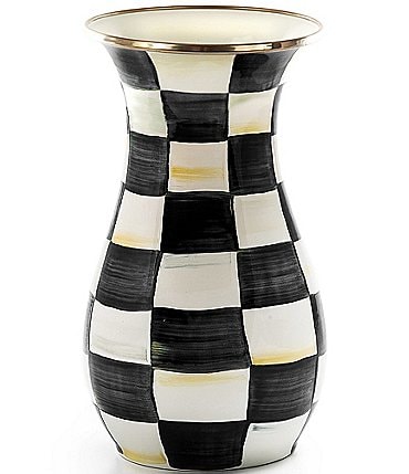 Image of MacKenzie-Childs Check Tall Enamel Vase