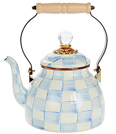 Image of MacKenzie-Childs Check Enamel Tea Kettle