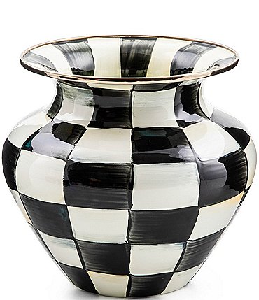 Image of MacKenzie-Childs Check Large Enamel Vase