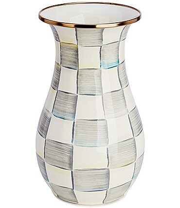 Image of MacKenzie-Childs Sterling Check&reg; Tall Enamel Vase