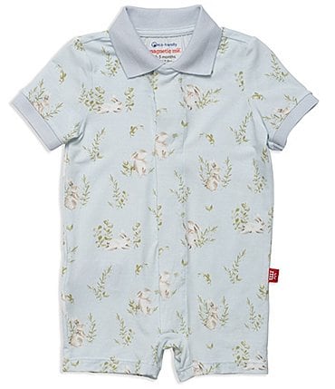 Image of Magnetic Me Baby Boys 3-18 Months Short Sleeve Hoppily Ever After Shortall