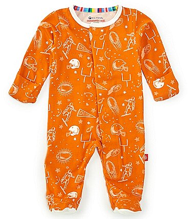 Image of Magnetic Me Baby Boys Newborn-9 Months Long Sleeve Game Day Footed Coverall