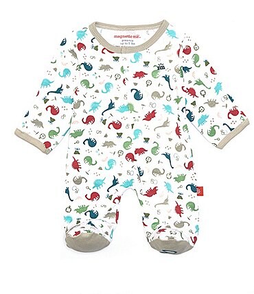 Image of Magnetic Me Baby Boys Preemie-9 Months Long-Sleeve Dinosaur Expedition Footed Coverall