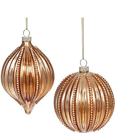 Image of Mark Roberts Holiday Collection Assorted Fluted Jewel Ornament Set, Set of 6