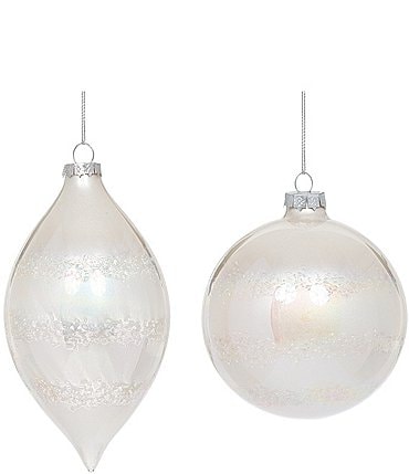 Image of Mark Roberts Holiday Collection Frosted Glass Ornament, Set of 6