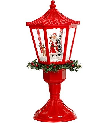 Image of Mark Roberts Holiday Collection Snowing Lantern with Santa Tabletop Decor