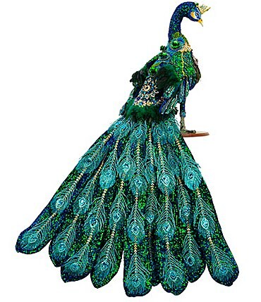 Image of Mark Roberts 57" Jeweled Peacock Figurine