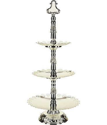 Image of Mark Roberts Jeweled Silver 3-Tier Tray