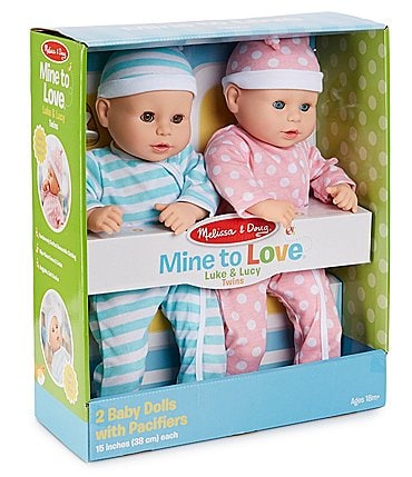 Image of Melissa & Doug Mine to Love Twins Luke & Lucy Dolls