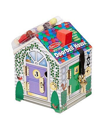 Image of Melissa & Doug Wooden Activity Doorbell House Set