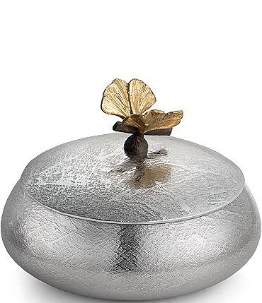 Image of Michael Aram Butterfly Ginkgo Collection Round Trinket Box