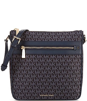 Image of Michael Kors Signature Logo Jet Set Large North South Nylon Crossbody Bag
