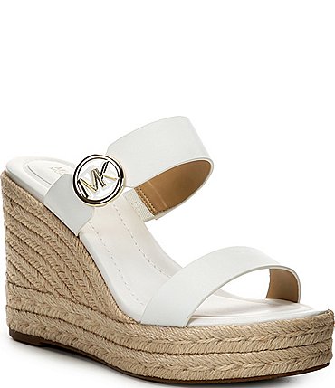 Image of Michael Kors Lucinda Vachetta Leather Wedge Sandals