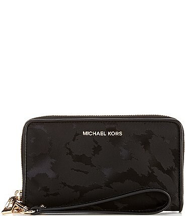 Image of Michael Kors Nylon Jet Set Large Flat Multi Function Phone Case Wristlet