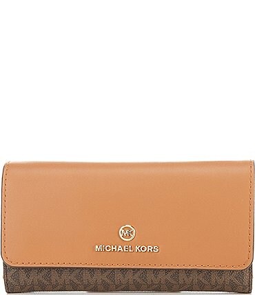 Image of Michael Kors Signature Logo Jet Set Charm Large Trifold Wallet