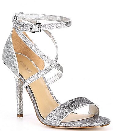 Image of MICHAEL Michael Kors Astrid Strappy Glitter Dress Sandals