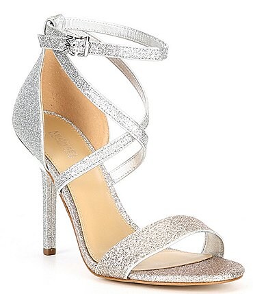 Image of MICHAEL Michael Kors Astrid Strappy Glitter Dress Sandals