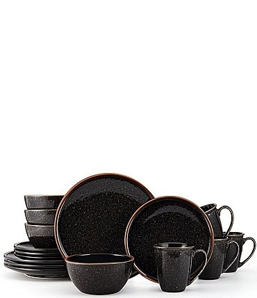 Image of Mikasa Barrett Black Collection 16-Piece Dinnerware Set