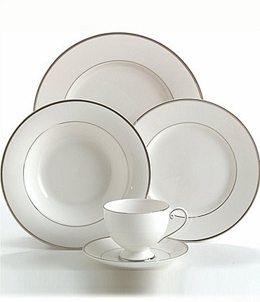 Image of Mikasa Cameo Platinum Porcelain 5-Piece Place Setting