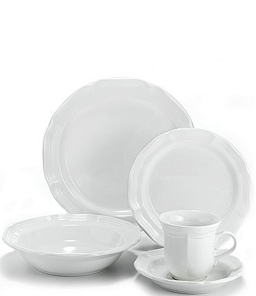 Image of Mikasa French Countryside Rippled Stoneware 5-Piece Place Setting