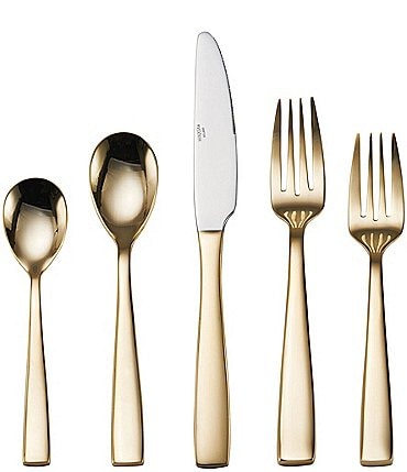 Image of Mikasa Gold Plated Delano 20-Piece Stainless Steel Flatware Set
