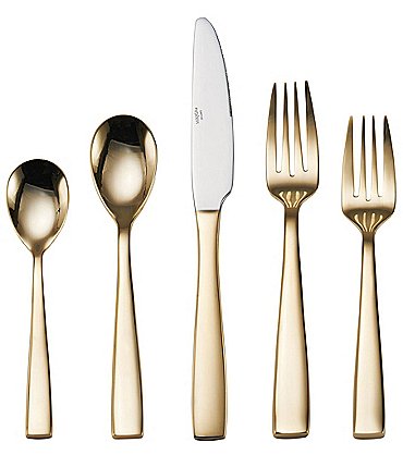 Image of Mikasa Gold Plated Delano 20-Piece Stainless Steel Flatware Set