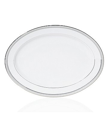 Image of Mikasa Platinum Crown Filigree Porcelain 14" Oval Platter