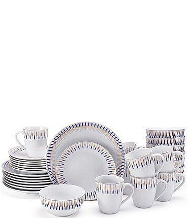 Image of Mikasa Starburst Blue 32-Piece Dinnerware Set