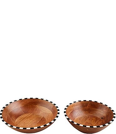 Image of Mud Pie Bistro Checkered Trim Bowl Set