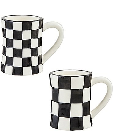Image of Mud Pie Bistro Checkered Large Mug, Set of 2