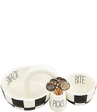 Image of Mud Pie Bistro Checkered Double Dip Toothpick Set