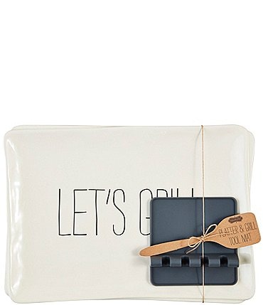 Image of Mud Pie Bistro Grill Platter & Tool Mat Set