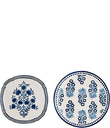 Image of Mud Pie Block Print Blue Nested Platter