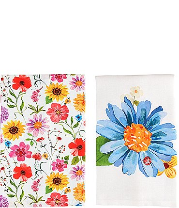 Image of Mud Pie Botanica Ditsy Floral Spring Hand Towels, Set of 2