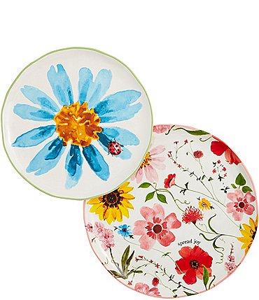 Image of Mud Pie Botanica Floral Nested Platters, Set of 2
