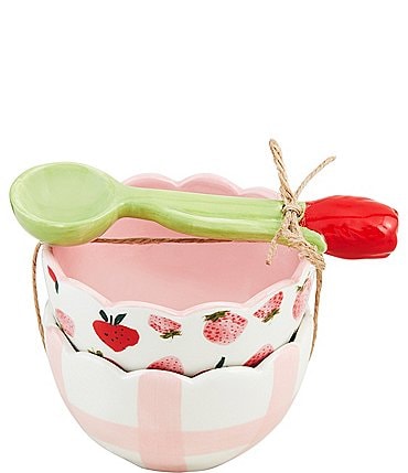 Image of Mud Pie Botanica Pink Fruity Floral Tidbit Set