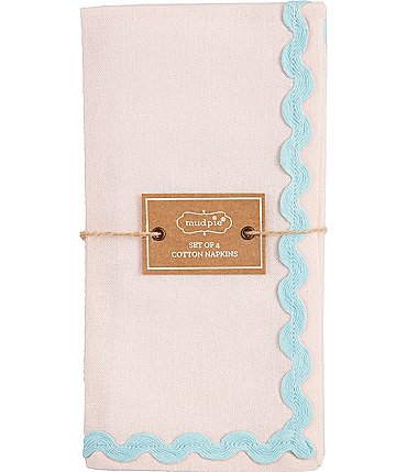 Image of Mud Pie Botanica Spring Ric-Rac Napkins, Set of 4