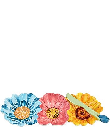Image of Mud Pie Botanica Triple Flower Tidbit Dip Dish Set