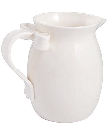 Image of Mud Pie Bow Collection White Pitcher