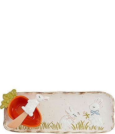 Image of Mud Pie Bunny Tray & Carrot Dip Set