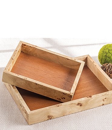 Image of Mud Pie Burl Wood Tray Set