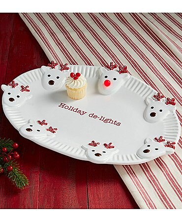 Image of Mud Pie Circa Collection Holiday Delights Light-Up Reindeer Platter