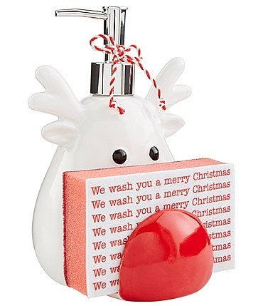 Image of Mud Pie Circa Collection Reindeer Soap Pump and Sponge Holder Set